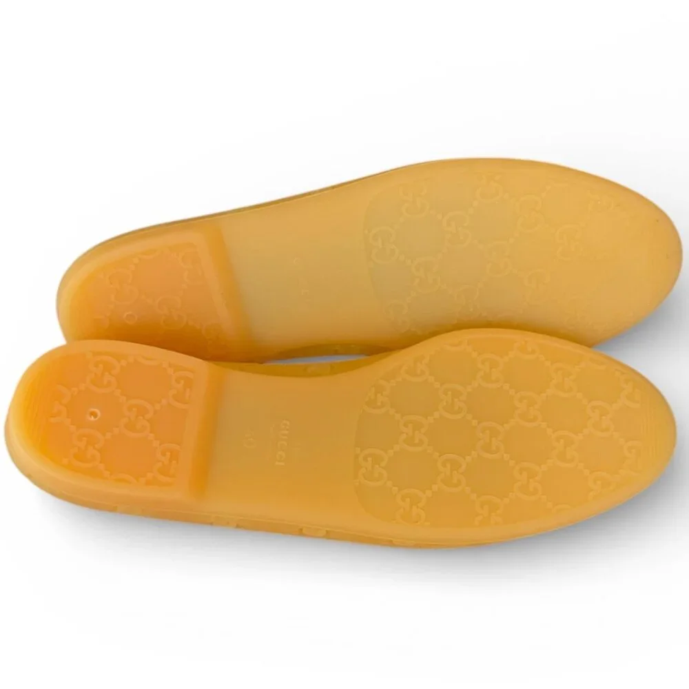 Authentic Gucci Yellow GG Rubber Jelly Ballet Flats EU 40 (US 9.5-10) NIB - Picture 12 of 15